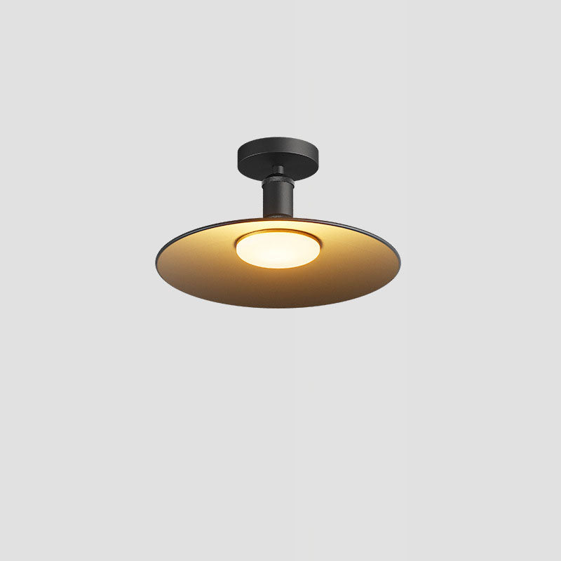 Contemporary industrial waterdichte aluminium ronde 1-lamp semi-ingebouwde plafondlamp voor buitenpatio