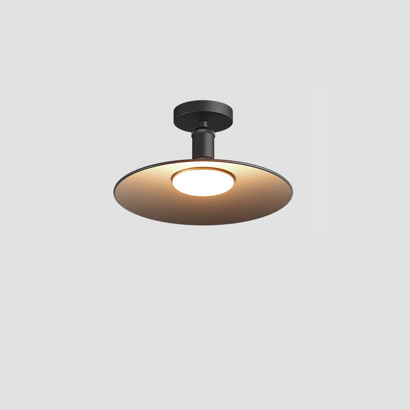 Contemporary industrial waterdichte aluminium ronde 1-lamp semi-ingebouwde plafondlamp voor buitenpatio