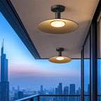 Contemporary industrial waterdichte aluminium ronde 1-lamp semi-ingebouwde plafondlamp voor buitenpatio