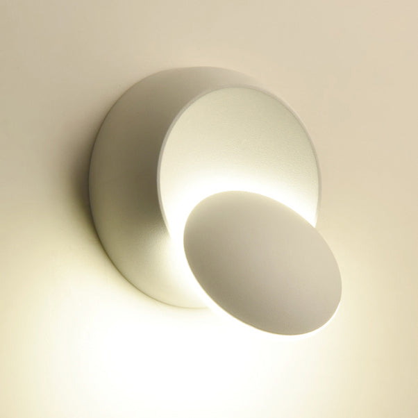 Contemporary Nordic Iron Round Eclipse Rotatable LED Wandlamp voor Nachtkastje