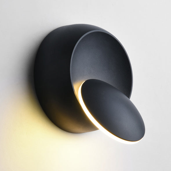 Contemporary Nordic Iron Round Eclipse Rotatable LED Wandlamp voor Nachtkastje