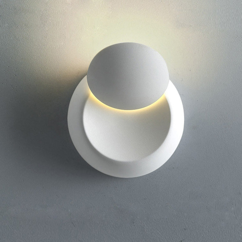 Contemporary Nordic Iron Round Eclipse Rotatable LED Wandlamp voor Nachtkastje