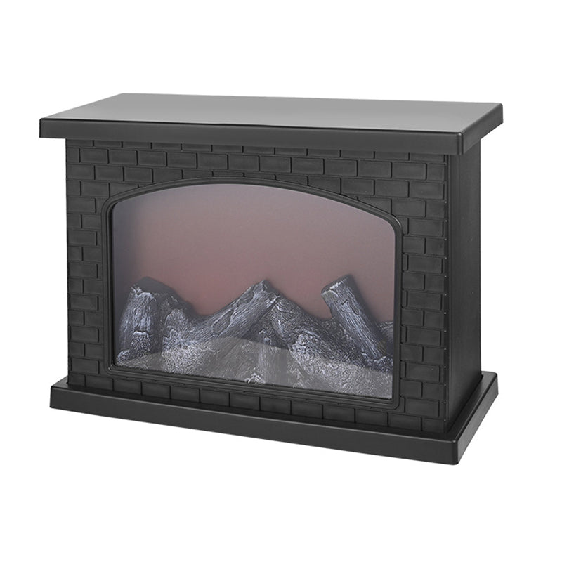 Hedendaagse Retro ABS Gesimuleerde Vlam Haard Rond Batterij Rechthoekige LED Tafel Lamp Voor Woonkamer