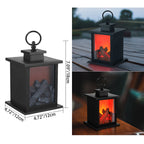 Hedendaagse Retro ABS Gesimuleerde Vlam Haard Rond Batterij Rechthoekige LED Tafel Lamp Voor Woonkamer