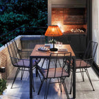 Traditionele boerderij waterdichte op zonne-energie oplaadbare Weaving Gum Rattan ijzeren conische LED buiten tafel lamp voor tuin