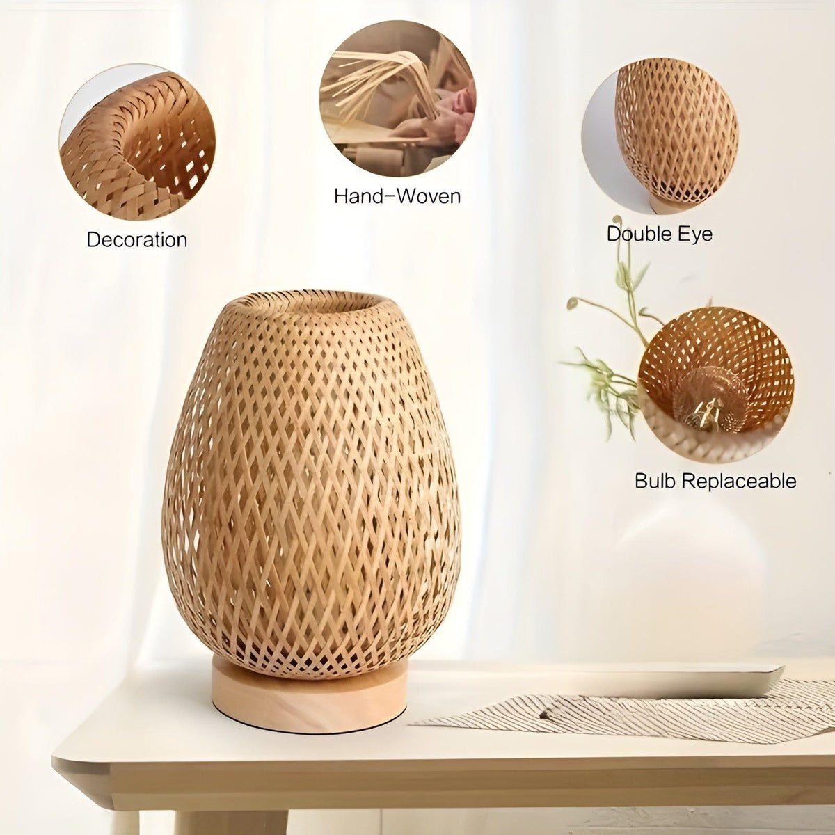 Aura Lamp - Bamboe USB-aangedreven Tafellamp voor de Slaapkamer