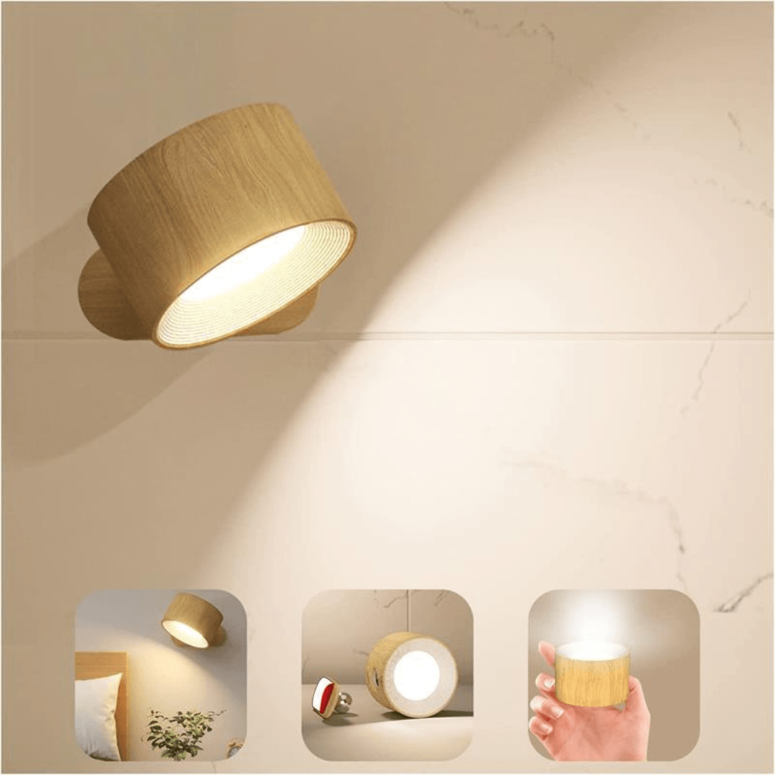 360° draadloze oplaadbare wandlamp | Veelzijdige LED-verlichtingsoplossing