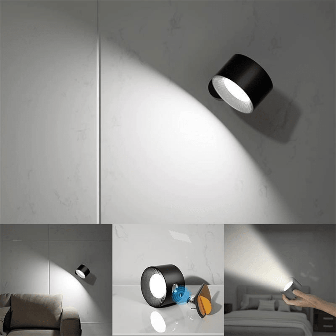 360° draadloze oplaadbare wandlamp | Veelzijdige LED-verlichtingsoplossing