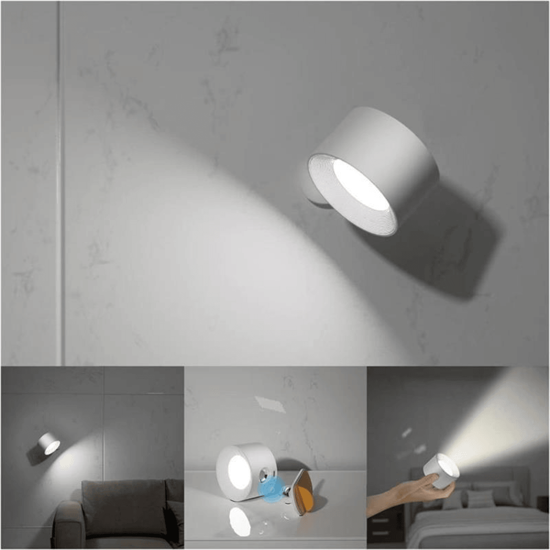 360° draadloze oplaadbare wandlamp | Veelzijdige LED-verlichtingsoplossing