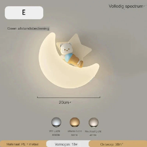 Wandlamp Maan | Zacht Licht | Hoge Kwaliteit - Noram