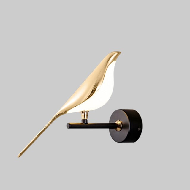 Moderne Vogel Muur Lamp Goud - Minimalistische Muurverlichting voor Decoratieve Verlichting