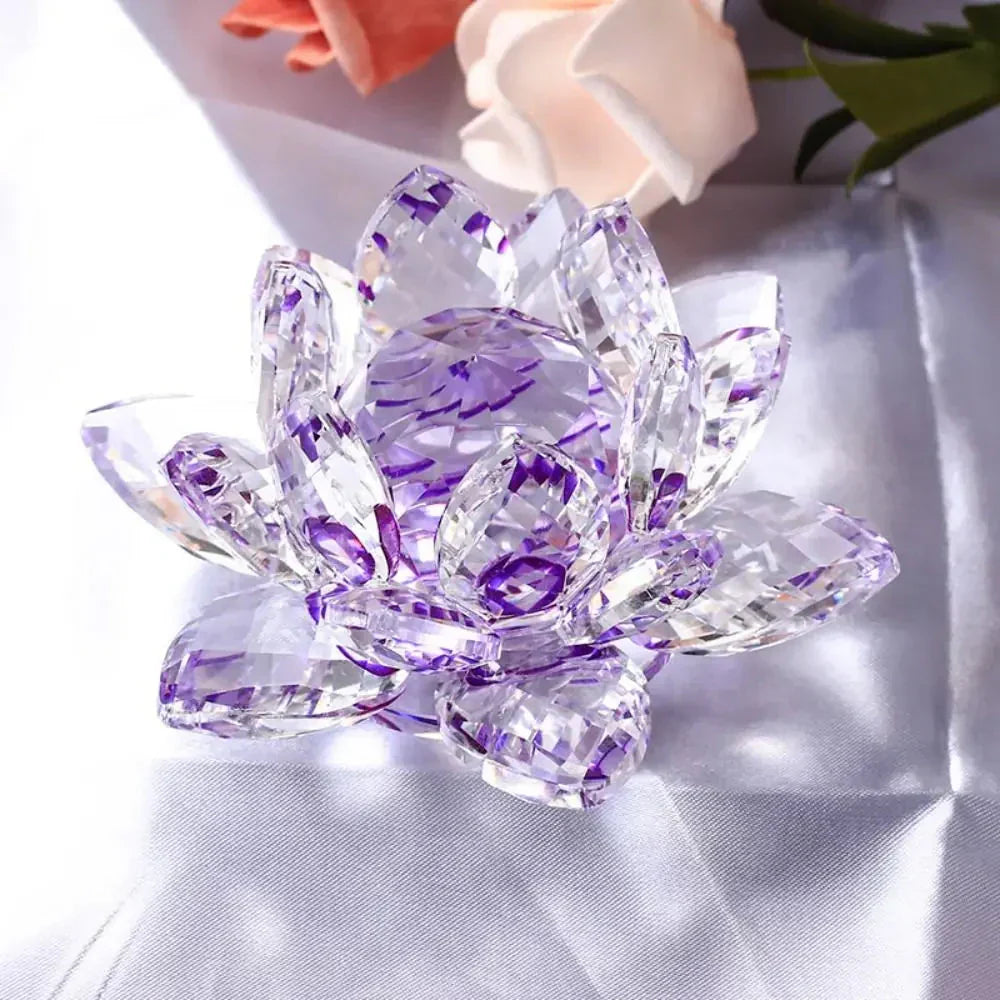 Kristal Lotus Bloem Beeldje Thuis Trouwen Decoratie Glas Kunst Collectie Paperweight Kantoor Tafel Ornamenten Souvenir Cadeaus