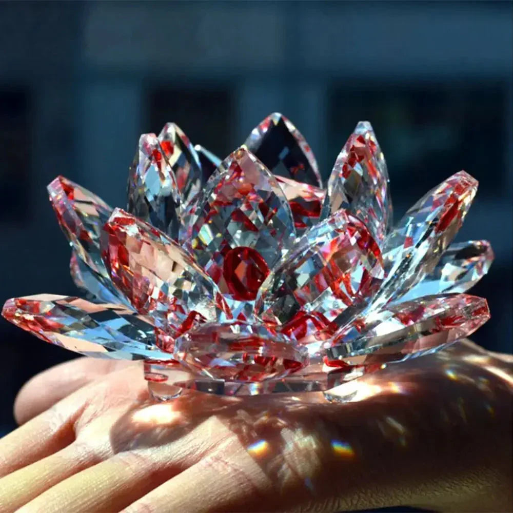 Kristal Lotus Bloem Beeldje Thuis Trouwen Decoratie Glas Kunst Collectie Paperweight Kantoor Tafel Ornamenten Souvenir Cadeaus