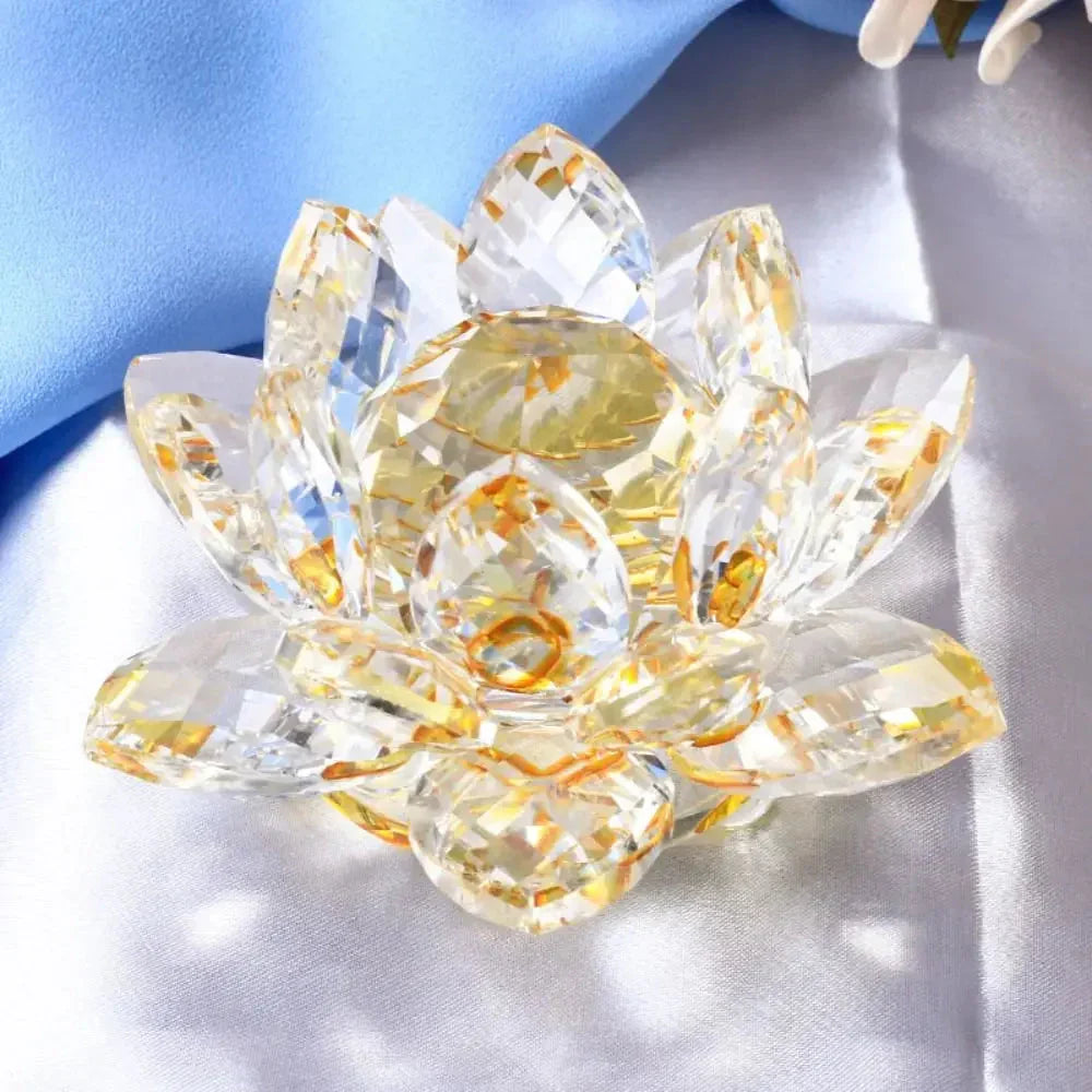 Kristal Lotus Bloem Beeldje Thuis Trouwen Decoratie Glas Kunst Collectie Paperweight Kantoor Tafel Ornamenten Souvenir Cadeaus