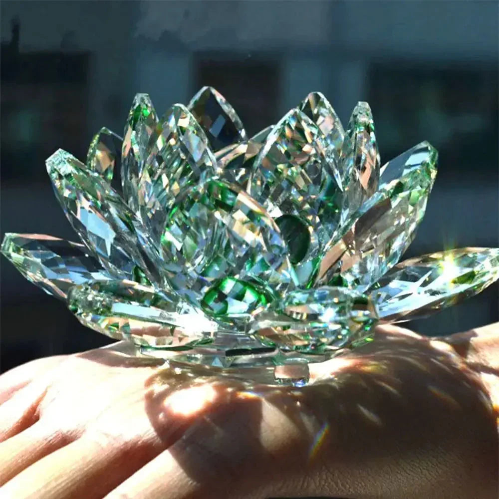 Kristal Lotus Bloem Beeldje Thuis Trouwen Decoratie Glas Kunst Collectie Paperweight Kantoor Tafel Ornamenten Souvenir Cadeaus