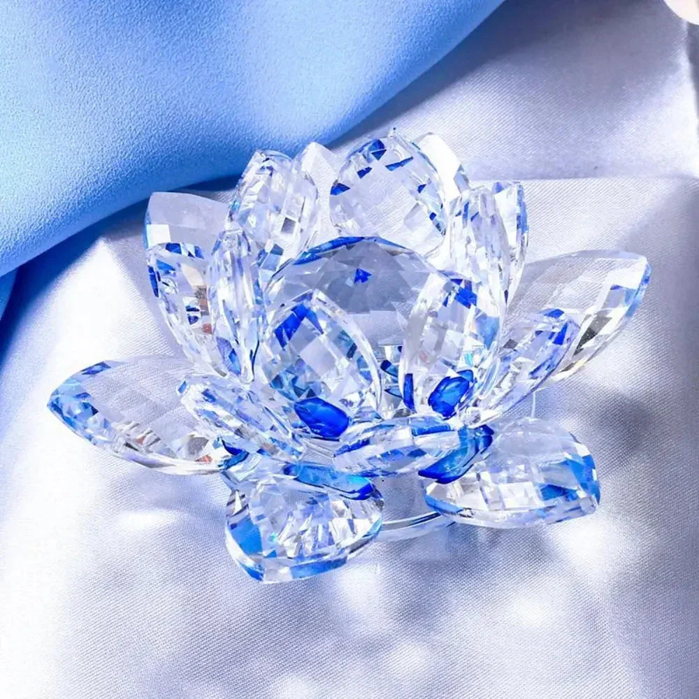 Kristal Lotus Bloem Beeldje Thuis Trouwen Decoratie Glas Kunst Collectie Paperweight Kantoor Tafel Ornamenten Souvenir Cadeaus