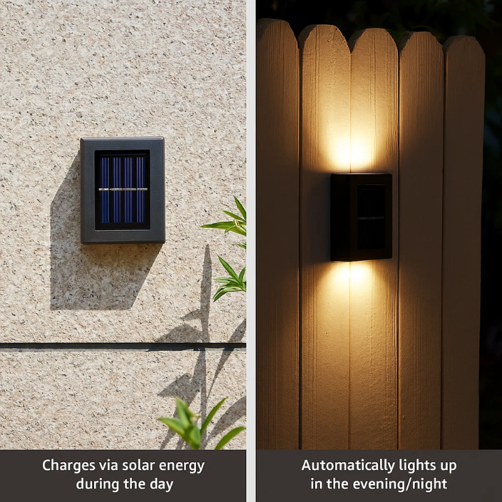 Zonne-energie aangedreven LED wandlampen | Weerbestendig, automatische werking & ideaal voor tuin- en opritverlichting
