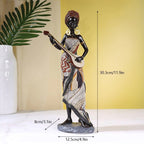 Afrikaanse vrouwelijke muzikant sculptuur