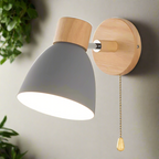 Noordelijk-moderne hangende schakelwandlamp van hout