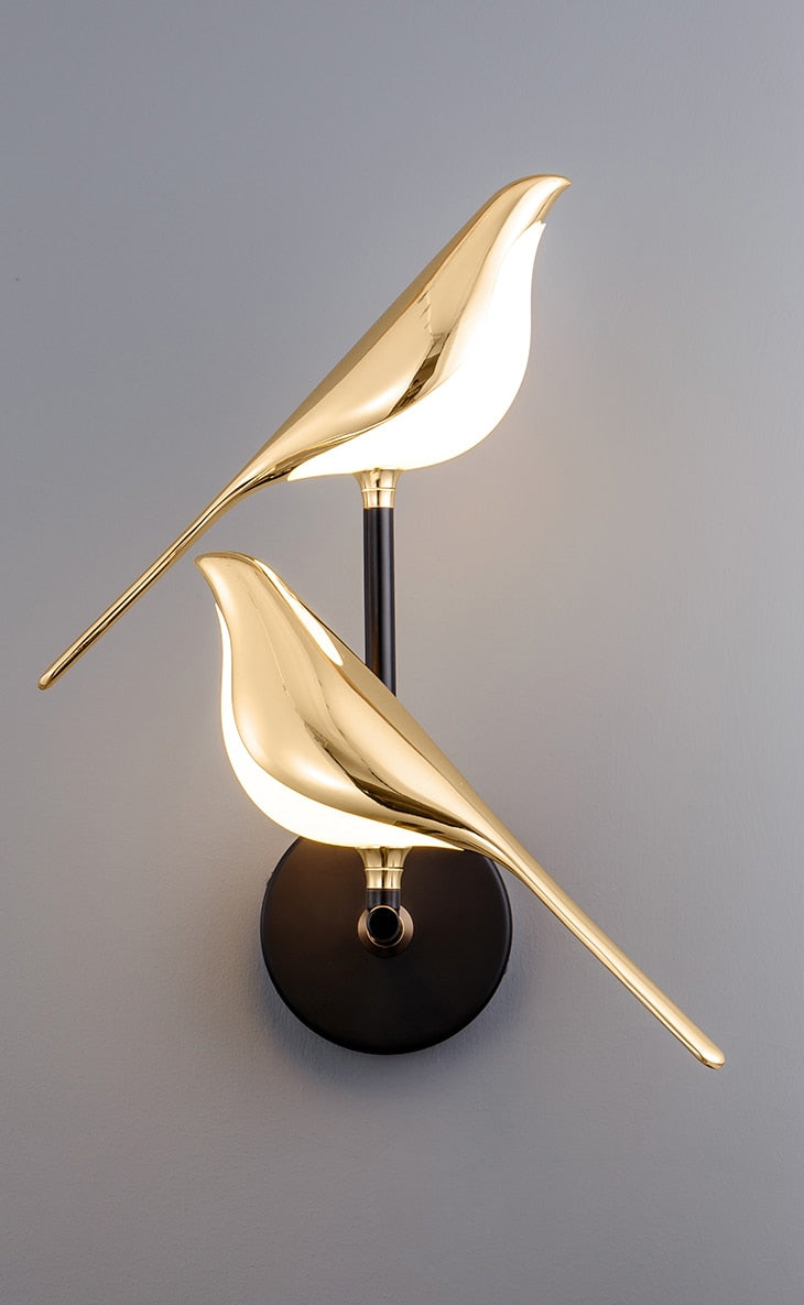 Moderne Vogel Muur Lamp Goud - Minimalistische Muurverlichting voor Decoratieve Verlichting