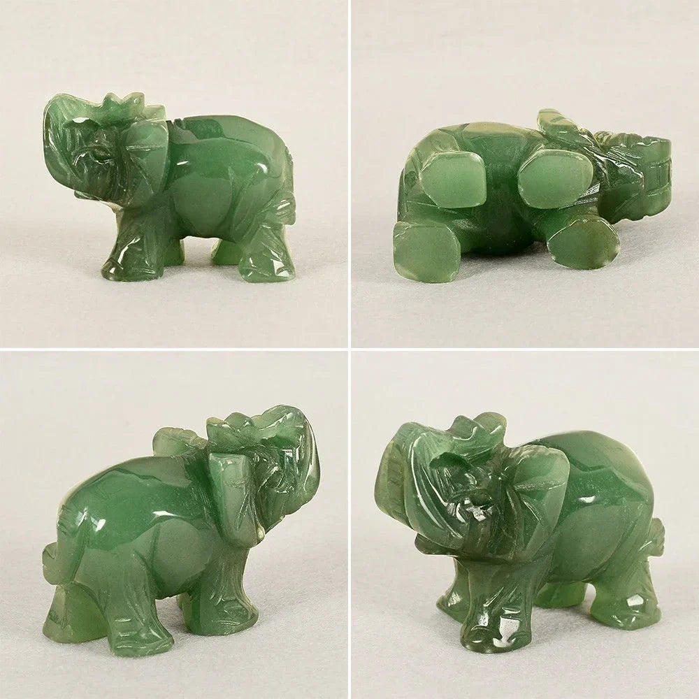 Groene Aventurijn Jade Steen Olifant Standbeeld