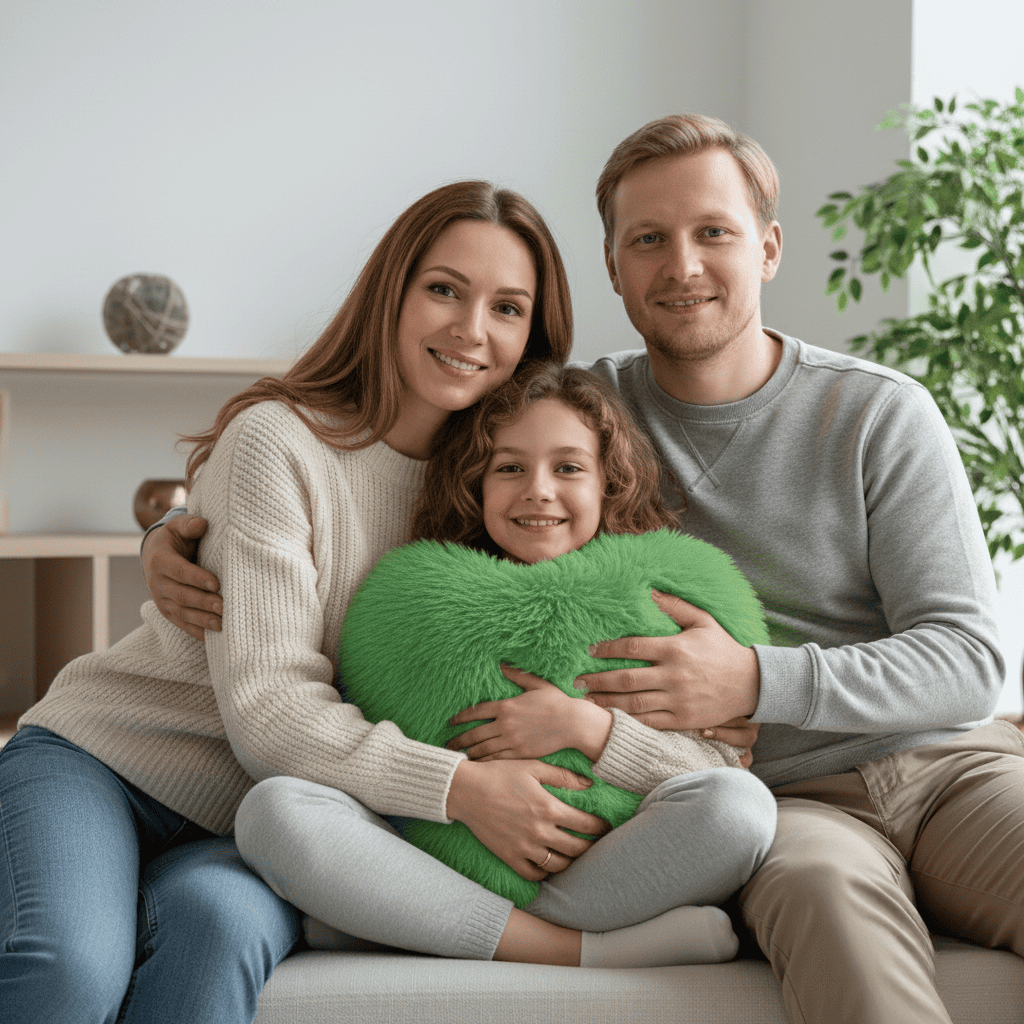 Zacht decoratief kussen in hartvorm met pluche textuur