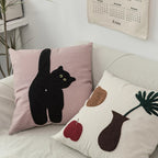 Zwarte Kat & Tuin Ge tuft Kussenhoes | Avosian