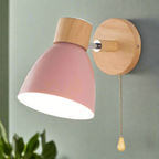 Noordelijk-moderne hangende schakelwandlamp van hout