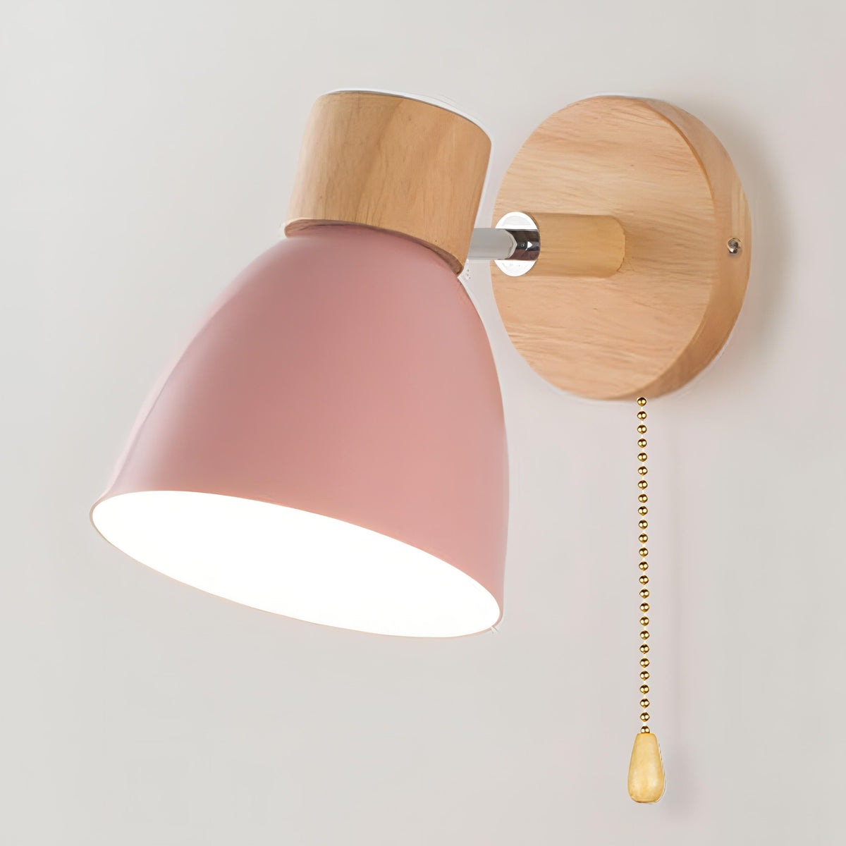 Noordelijk-moderne hangende schakelwandlamp van hout