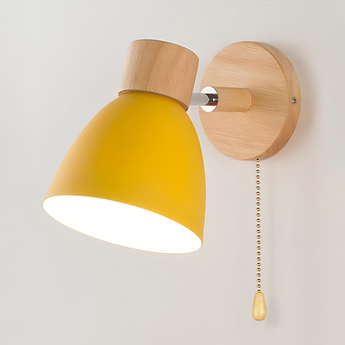 Noordelijk-moderne hangende schakelwandlamp van hout