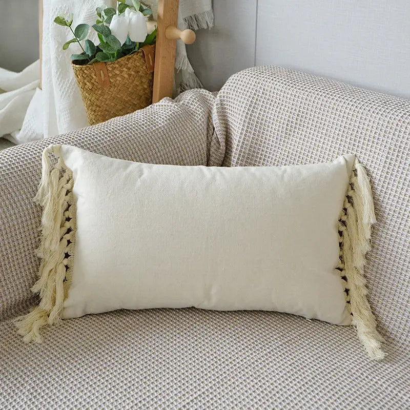 Decoratieve Kussen met Textuurpatroon en Franje