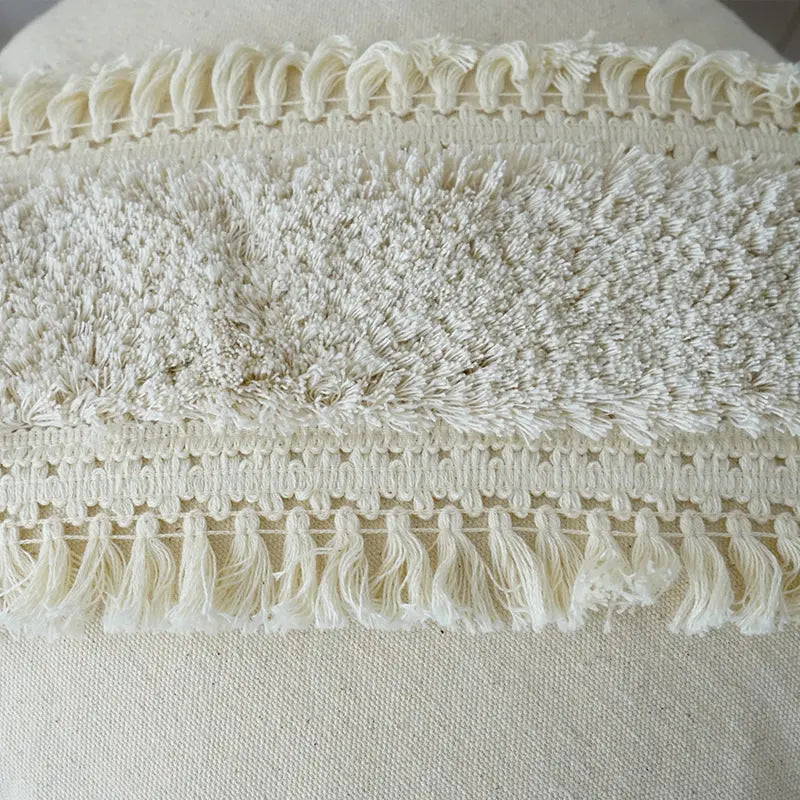 Decoratieve Kussen met Textuurpatroon en Franje