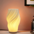 DreamWave - Moderne crèmekleurige 3D golf lamp met elegant metalen frame