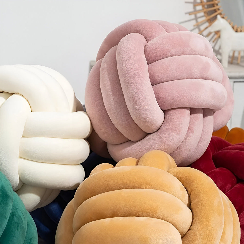 Handgemaakte Geknotte Ronde Decoratieve Kussen