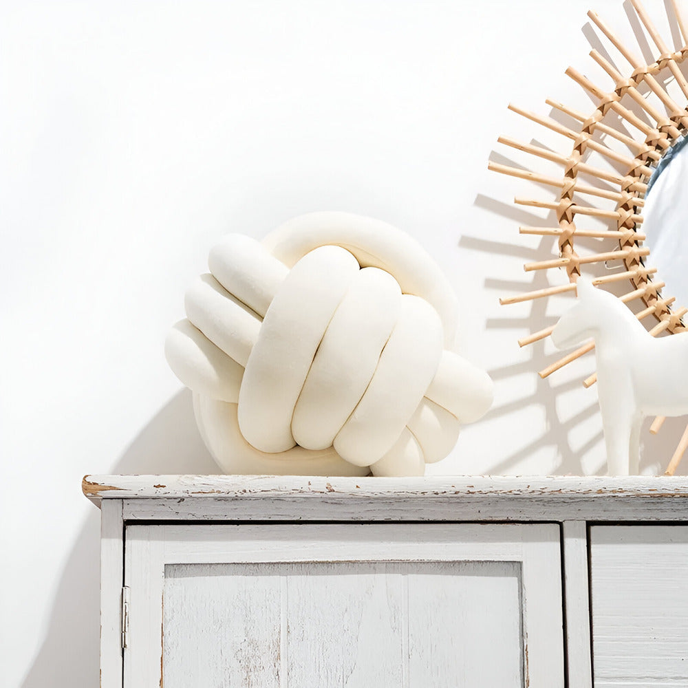 Handgemaakte Geknotte Ronde Decoratieve Kussen