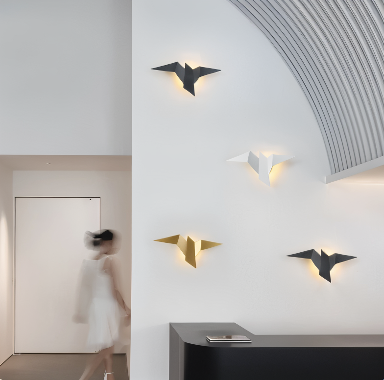 OriTori Wandlamp - Geometrische Origami Vogel Wandlamp - Japanse Stijl Wandlicht Ontwerp