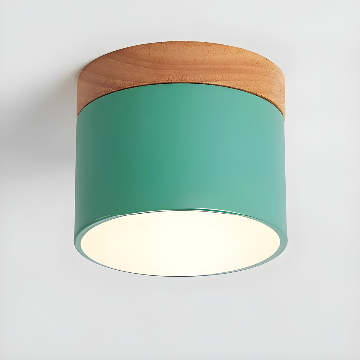 LED plafondlamp in cilinder vorm – Warm licht in vintage industriële stijl | Met decoratief houten element