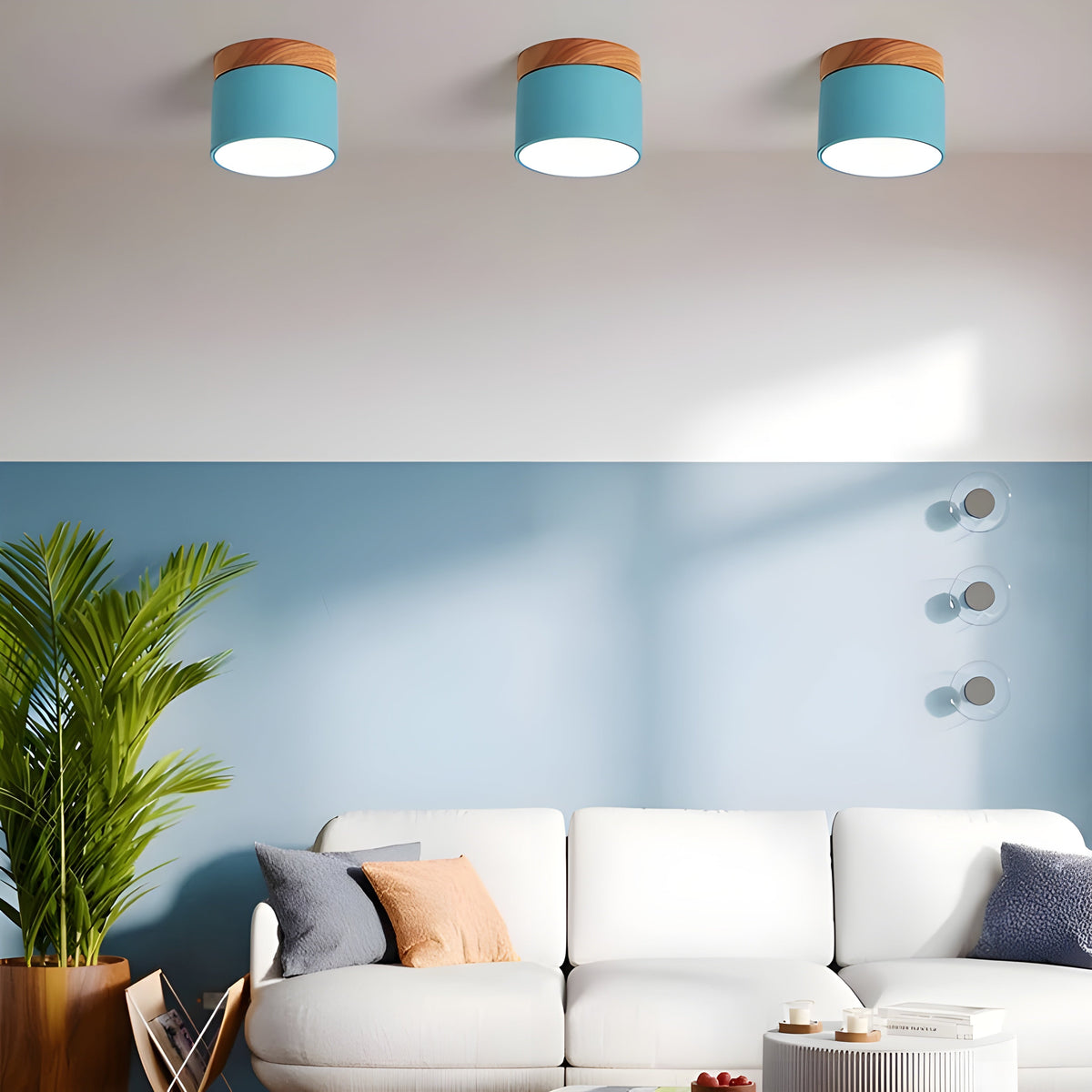LED plafondlamp in cilinder vorm – Warm licht in vintage industriële stijl | Met decoratief houten element