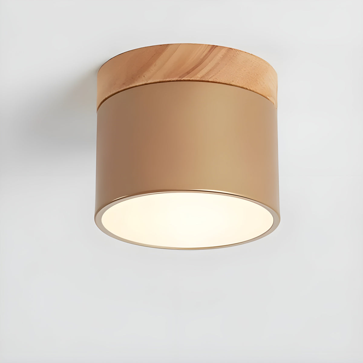 LED plafondlamp in cilinder vorm – Warm licht in vintage industriële stijl | Met decoratief houten element