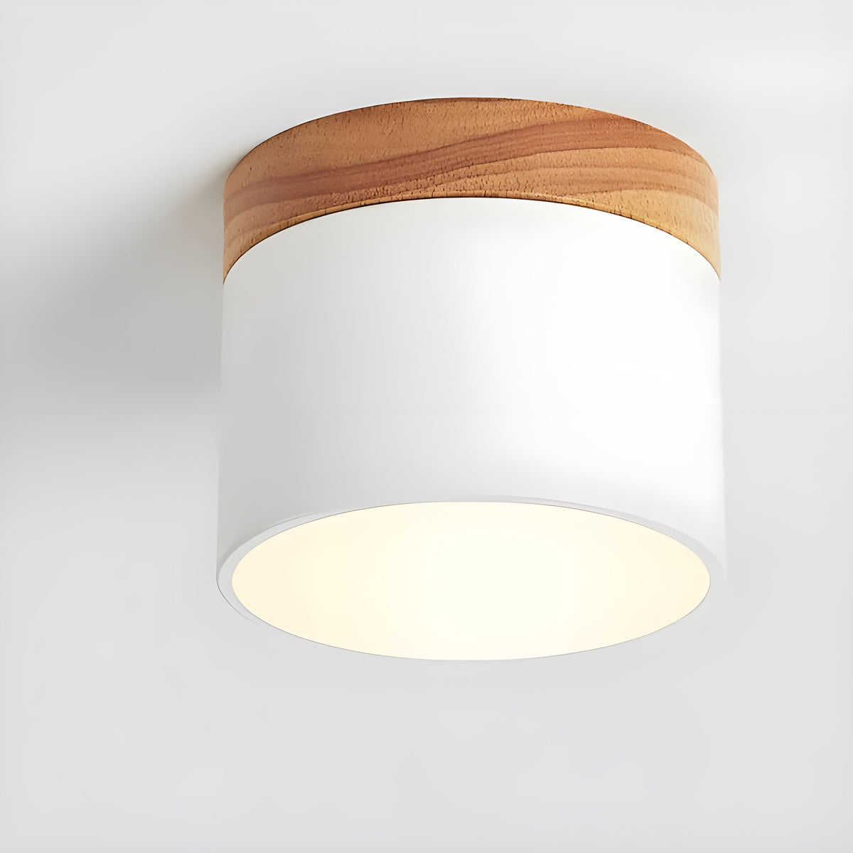 LED plafondlamp in cilinder vorm – Warm licht in vintage industriële stijl | Met decoratief houten element