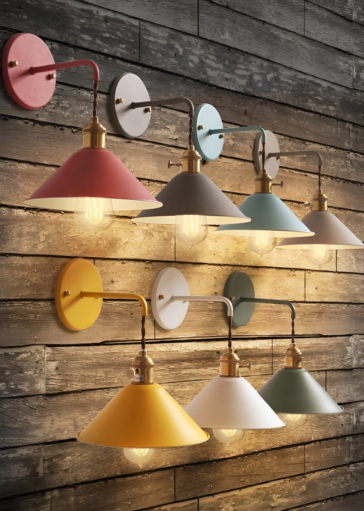 Retro Vintage Wandlamp - Vintage-inspired cone metal wall lamp