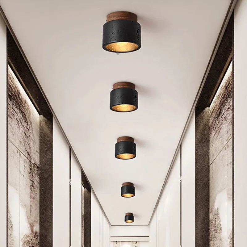 Moderne Stein Plafondlamp – Rustieke verlichting voor woonkamer en gang