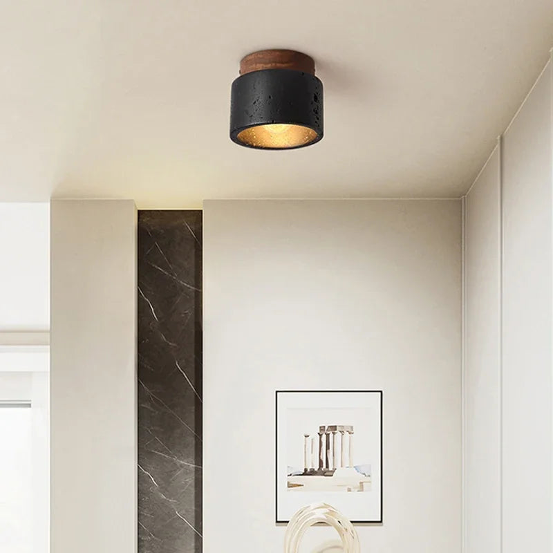 Moderne Stein Plafondlamp – Rustieke verlichting voor woonkamer en gang