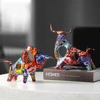 Kunst Kleurvolle Stier Sculptuur