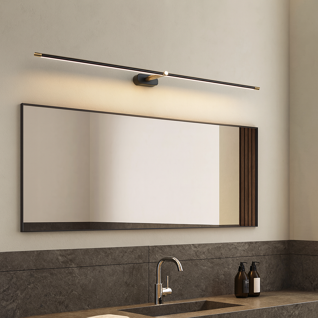 Avosian | LED Badkamerspiegel Wandlamp – Minimalistische Wandbeugel met Warm Licht, Aluminium 70/100/130 cm