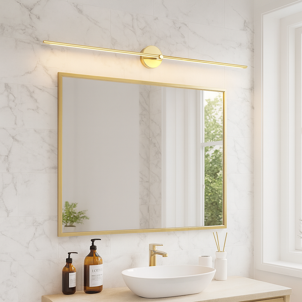 Avosian | LED Badkamerspiegel Wandlamp – Minimalistische Wandbeugel met Warm Licht, Aluminium 70/100/130 cm