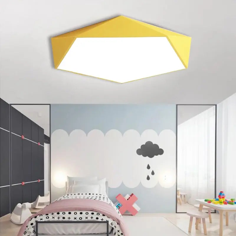 Pentagon LED Plafondlamp Macaron voor Moderne Kinderkamer – Designer Plafondlamp