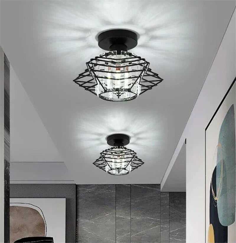 Moderne Kristalplafondlamp - Elegante Scandinavische plafondlamp voor woonkamer en hal