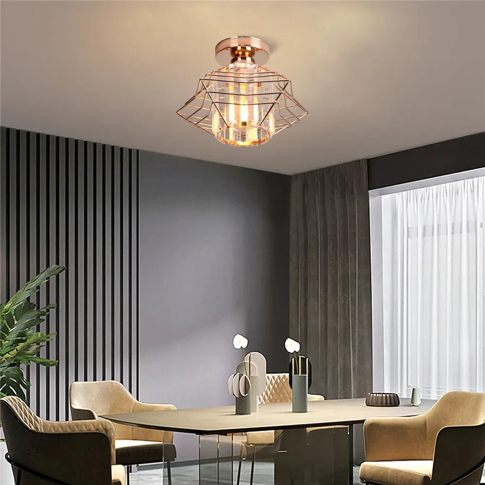 Moderne Kristalplafondlamp - Elegante Scandinavische plafondlamp voor woonkamer en hal