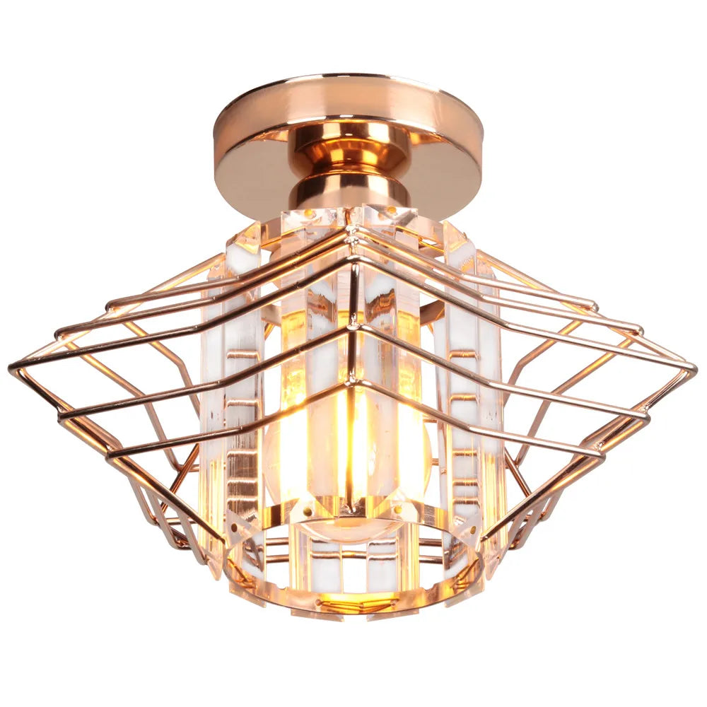 Moderne Kristalplafondlamp - Elegante Scandinavische plafondlamp voor woonkamer en hal
